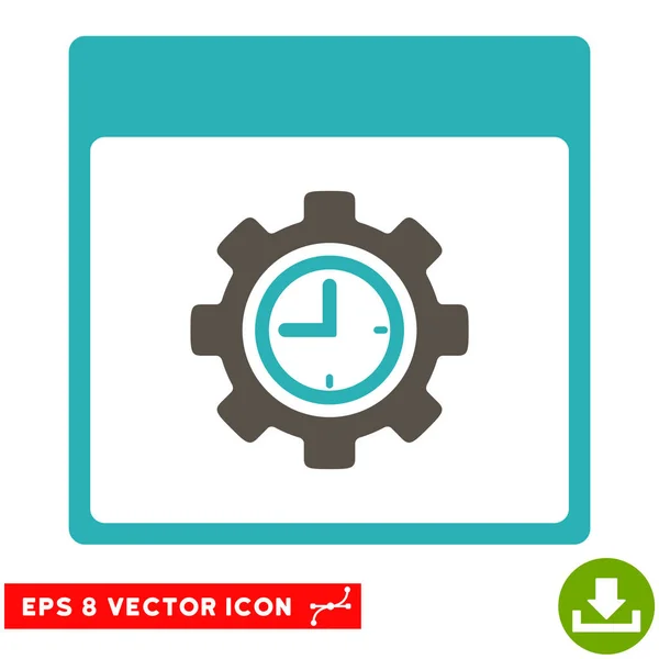 Configuratie Gear kalender pagina Vector Eps klokpictogram — Stockvector