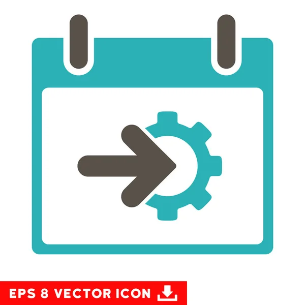 Integrace kalendáře den vektorové Eps ozubeným kolem — Stockový vektor