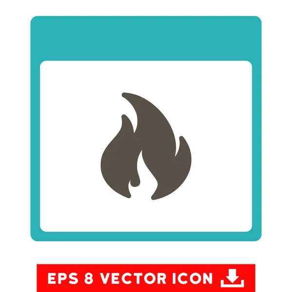 Página de Calendário de Fogo Vector Eps Icon —  Vetores de Stock