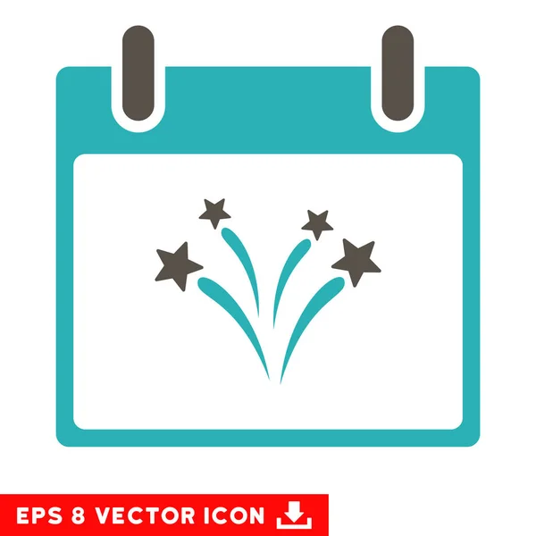 Fireworks Calendar Day Vector Eps Icon — Stock Vector