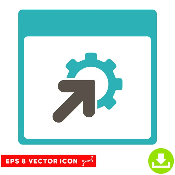 Gear Integration Calendar Page Vector Eps Icon — Stock Vector