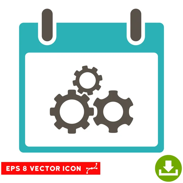 Mecánica Engranajes Calendario Día Vector Eps Icono — Archivo Imágenes Vectoriales