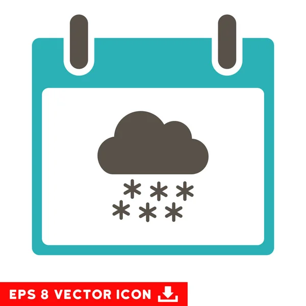 Nube de nieve Calendario Día Vector Eps Icono — Vector de stock