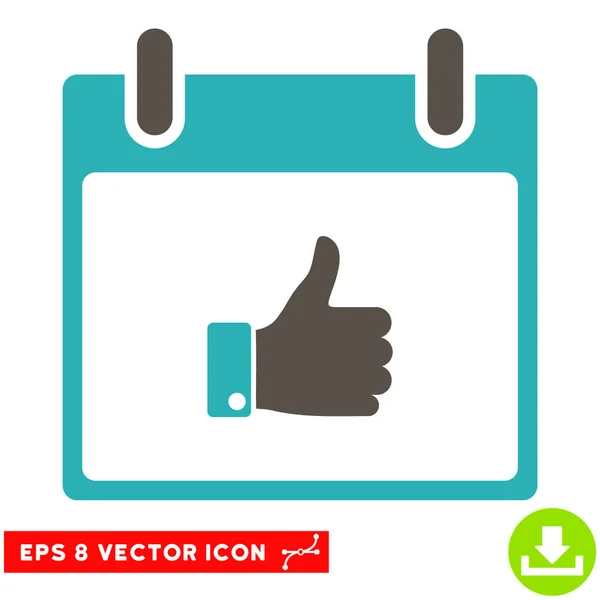 Palec nahoru ruce kalendáře den vektorové Eps ikonu — Stockový vektor