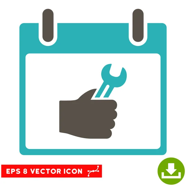 Schraubenschlüssel Service Hand Kalender Tag Vektor eps Symbol — Stockvektor