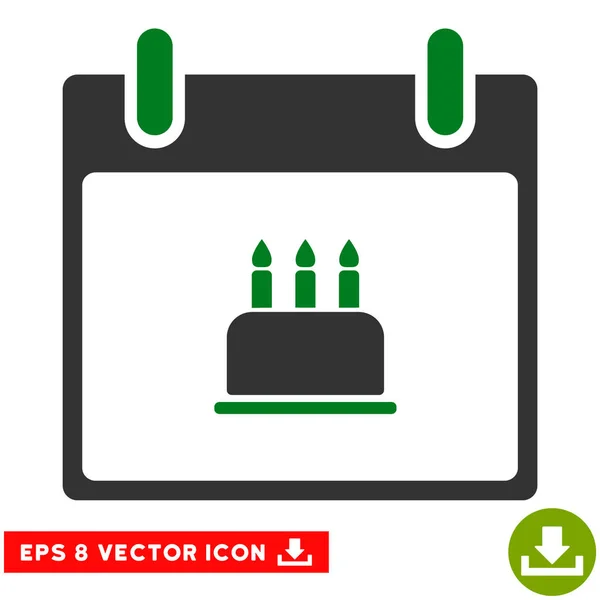 Calendario delle torte di compleanno Icona giorno vettoriale Eps — Vettoriale Stock