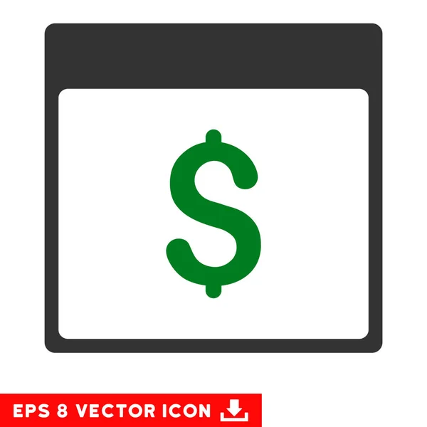 Dólar Moneda Calendario Página Vector Eps icono — Vector de stock