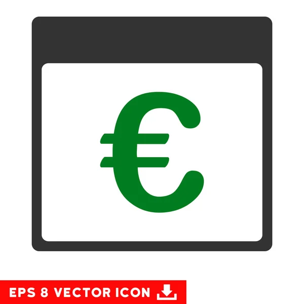 Euro Currency Calendar Page Vector Eps Icon — Stock Vector