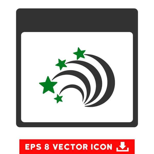 Festive Fireworks Calendar Page Vector Eps Icon — Stock Vector