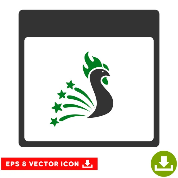 Galo festivo Calendário Página Vector Eps Icon — Vetor de Stock