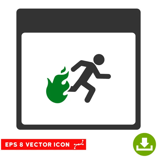 Evacuación de incendios Hombre Calendario Página Vector Eps icono — Vector de stock