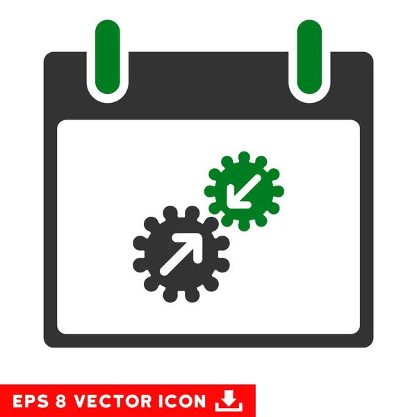 Engrenages Intégration Calendrier Jour vectoriel Eps Icône — Image vectorielle