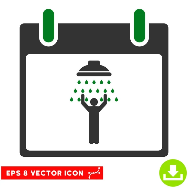 Homem chuveiro calendário dia Vector Eps Ícone — Vetor de Stock