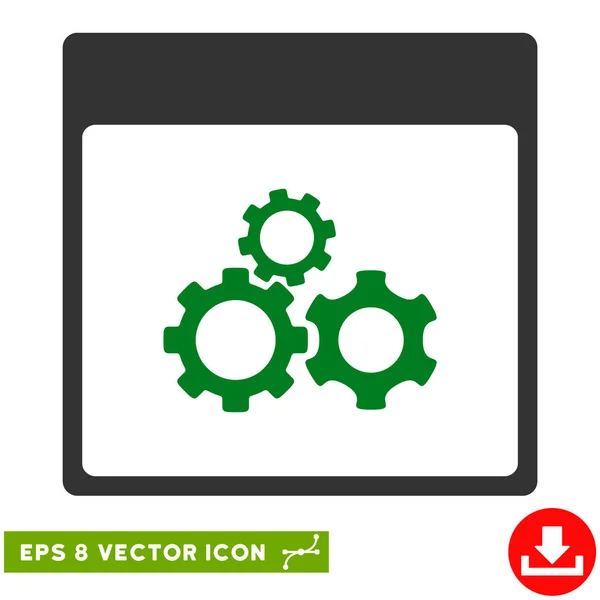 Mechanics Gears Calendar Page Vector Eps Icon — Stock Vector