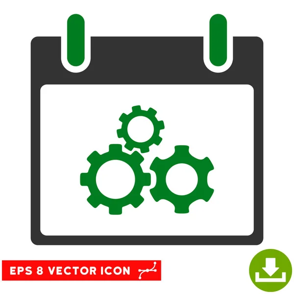 Mechanica Gears kalender dag Vector EPS-pictogram — Stockvector