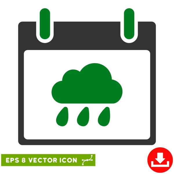 Pluie Cloud Calendrier Jour vectoriel Eps Icône — Image vectorielle