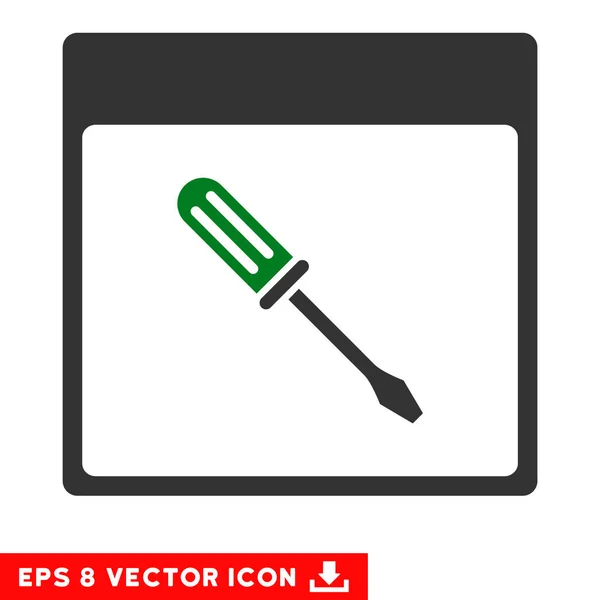 Destornillador Calendario Página Vector Eps Icon — Vector de stock