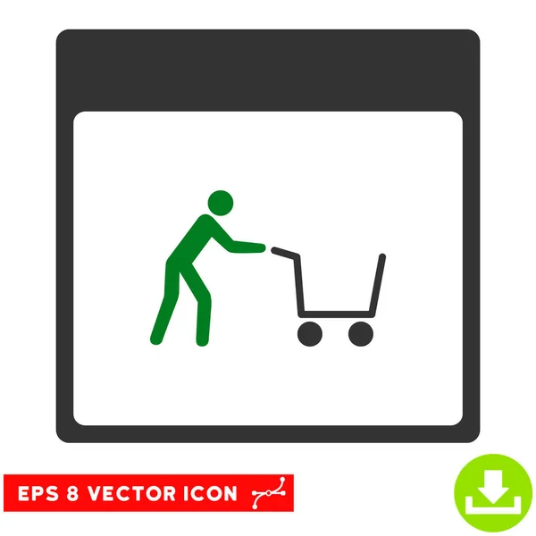 Cesta de la compra Calendario Página Vector Eps Icono — Vector de stock