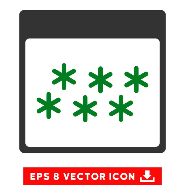 Copos de nieve Calendario Página Vector Eps icono — Vector de stock