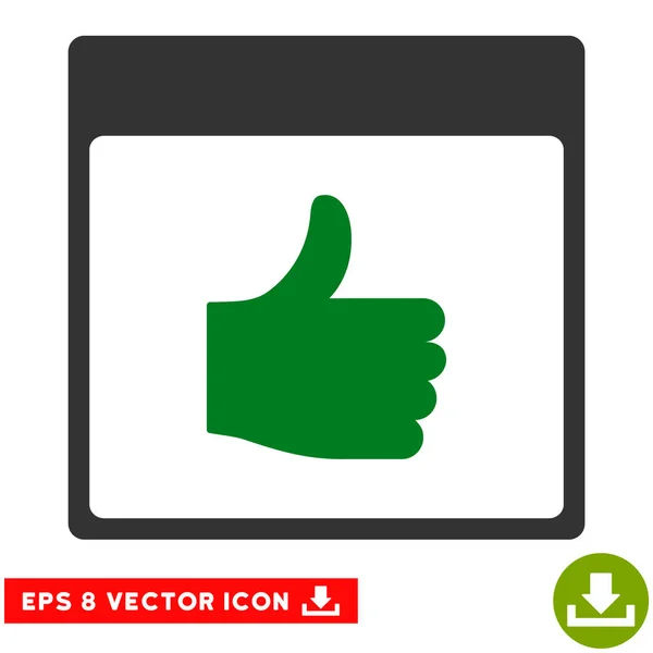 Thumb Up Calendário Página Vector Eps Ícone — Vetor de Stock