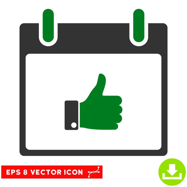 Palec nahoru ruce kalendáře den vektorové Eps ikonu — Stockový vektor