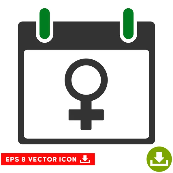 Venus Símbolo Femenino Calendario Día Vector Eps icono — Vector de stock