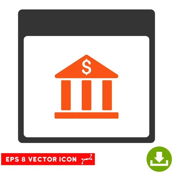 Banco Building Calendar Página Vector Eps icono — Vector de stock