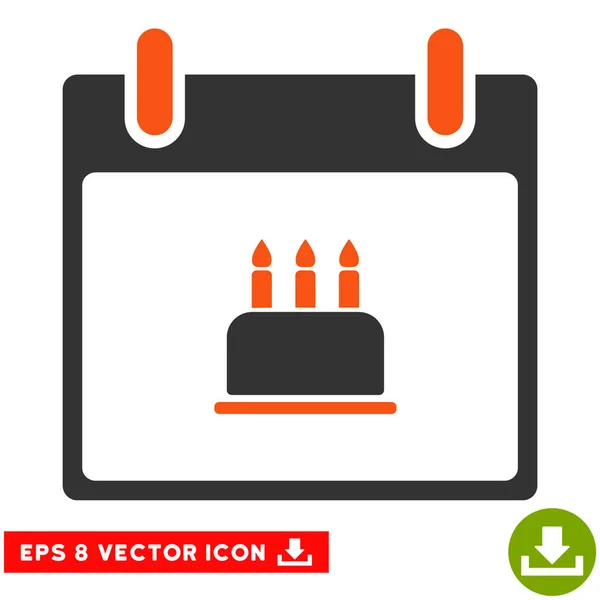 Aniversário Bolo Calendário Dia Vector Eps Ícone — Vetor de Stock