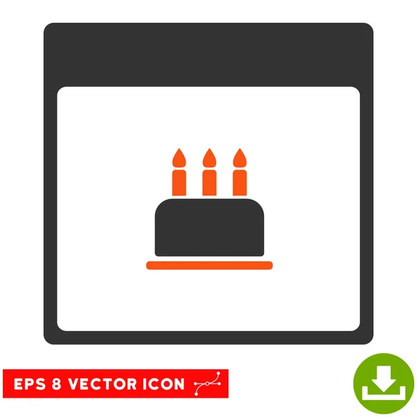 Birthday Cake Calendar Page Vector Eps Icon — Stock Vector