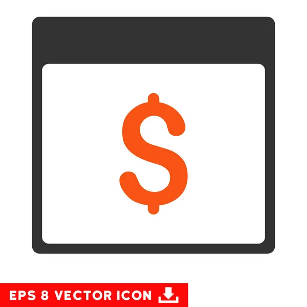 Dólar Moneda Calendario Página Vector Eps icono — Vector de stock