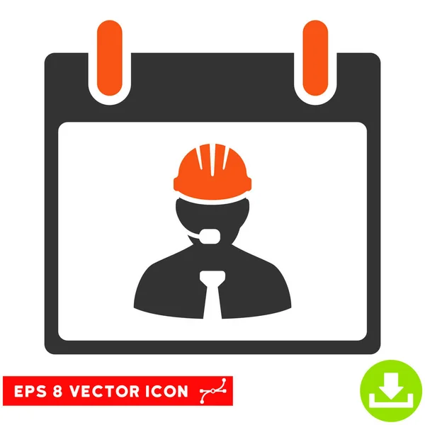 Engineer Calendar Page Vector Eps Icon — Stock Vector