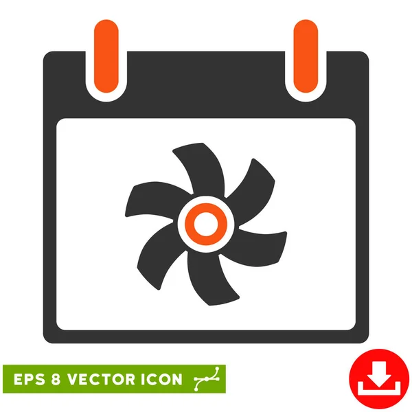 Fan Calendar Dia Vector Eps Ícone — Vetor de Stock