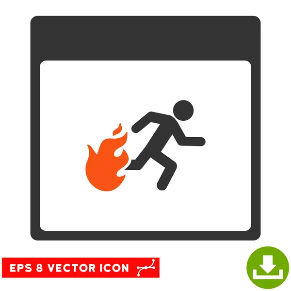 Évacuation d'incendie Homme Calendrier Page vectorielle Eps Icône — Image vectorielle