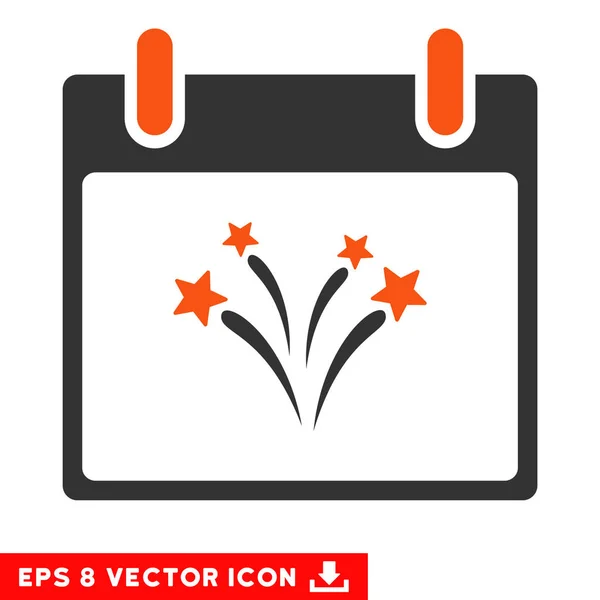 Fuegos artificiales Calendario Día Vector Eps Icono — Vector de stock