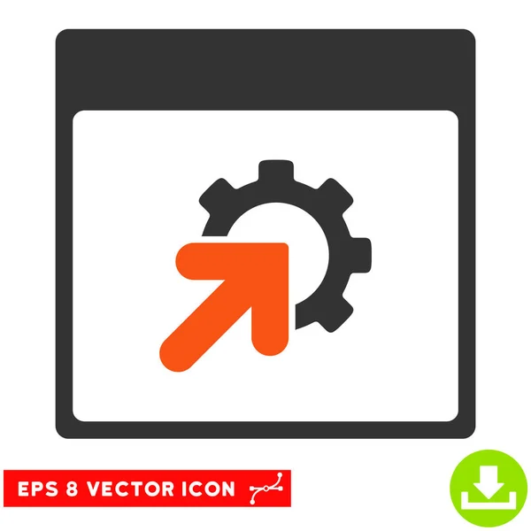 Gear Integration Calendar Page Vector Eps Icon — Stock Vector