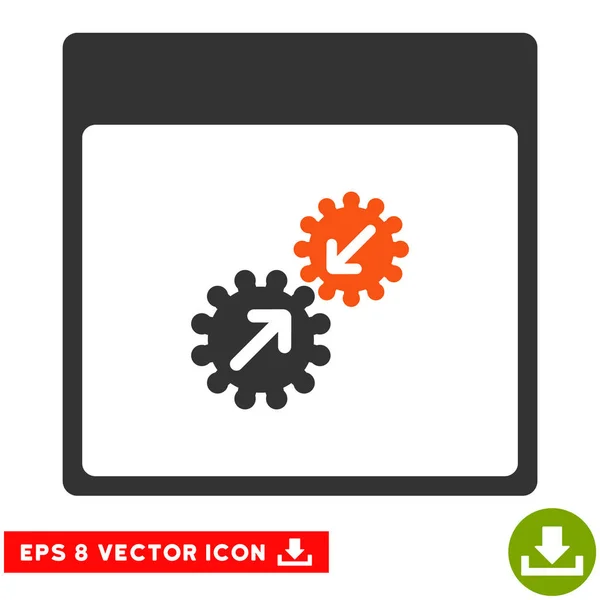 Engrenagens Integração Calendário Página Vector Eps Icon — Vetor de Stock
