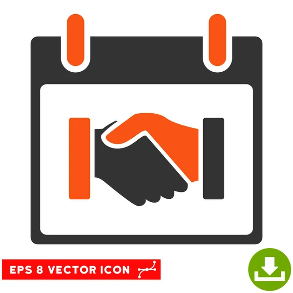 Handshake Calendario Día Vector Eps icono — Vector de stock