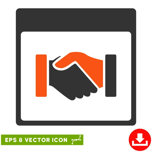 Calendario de apretón de manos Página Vector Eps icono — Vector de stock