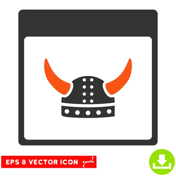 Horned Ancient Helmet Calendar Página Vector Eps Icono — Vector de stock