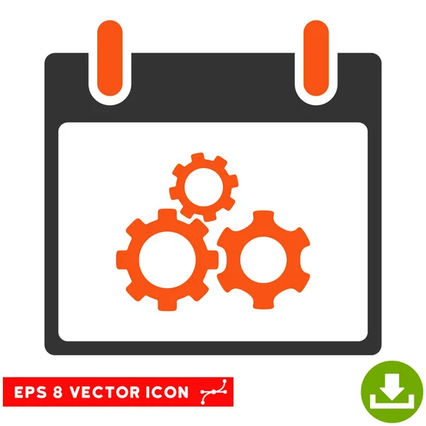 Mécanique Engrenages Calendrier Jour vectoriel Eps Icône — Image vectorielle