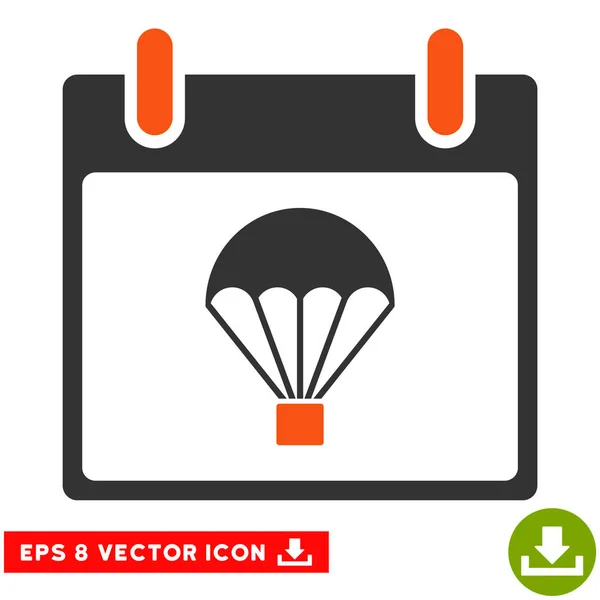 Paracaídas Calendario Día Vector Eps Icono — Vector de stock