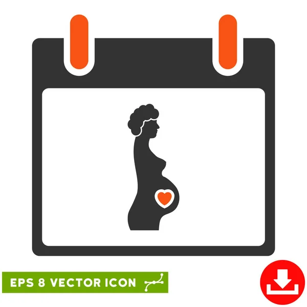 Pregnant Woman Calendar Day Vector Eps Icon — Stock Vector