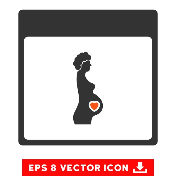 Femme enceinte Calendrier Page vectorielle Eps icône — Image vectorielle