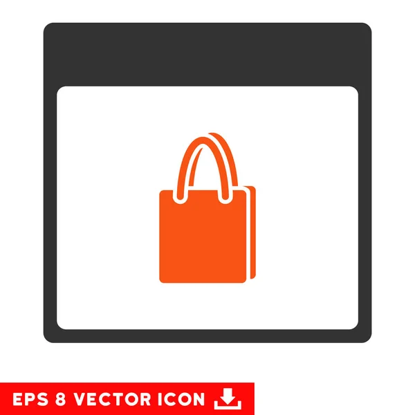 Shopping Bag Calendar Page Vector Eps Icon — Stock Vector