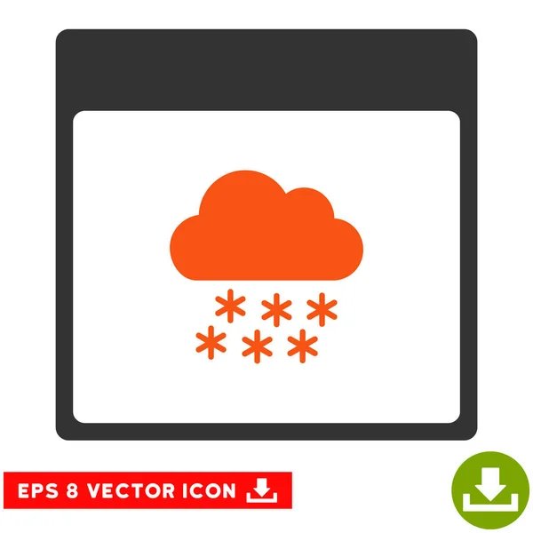 Snow Cloud Calendrier Page vectorielle Eps Icône — Image vectorielle
