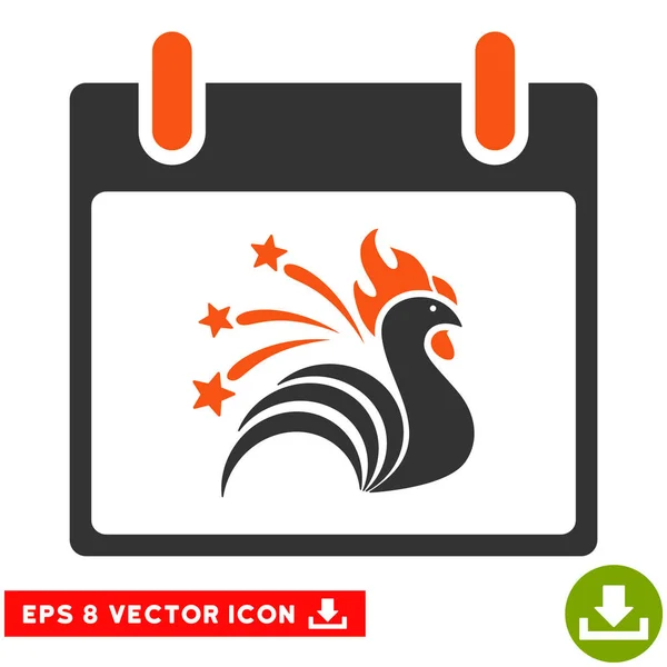 Sparkle Gallo Calendario Día Vector Eps icono — Vector de stock