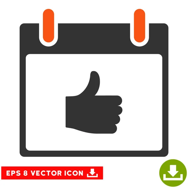 Pulgar hacia arriba Calendario Día Vector Eps icono — Vector de stock