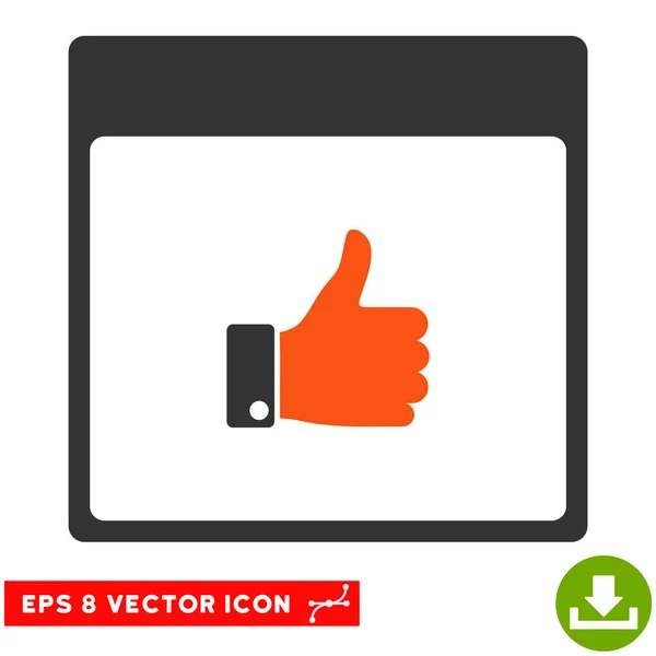 Thumb Up Hand Calendar Page Vector Eps Icon — Stock Vector