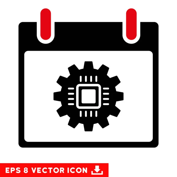 Chip Gear Calendario Día Vector Eps Icono — Vector de stock