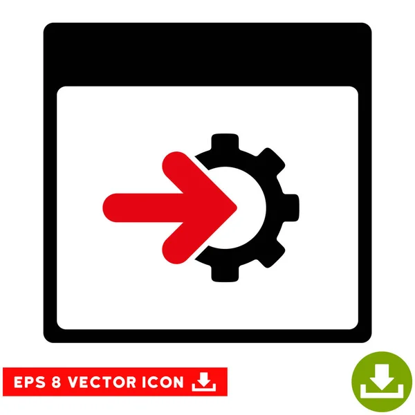 Cog Integration Calendar Page Vector Eps Icon — Stock Vector